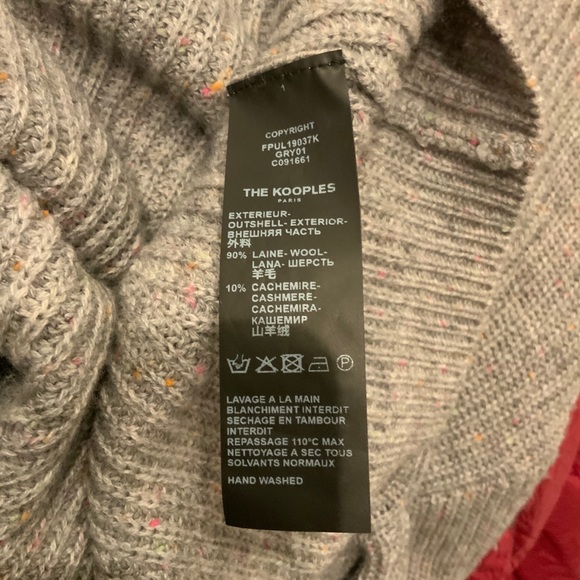 The Kooples Grey Oversized Pullover Sweater